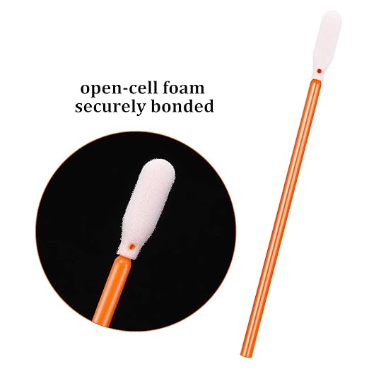 Chinco 200 Pieces Foam Swab Sponge Swab Foam Tips Sponge Stick for Inkjet Printer Print Head Camera Optical Lens Optical Equipment(Orange,3.66 Inch)