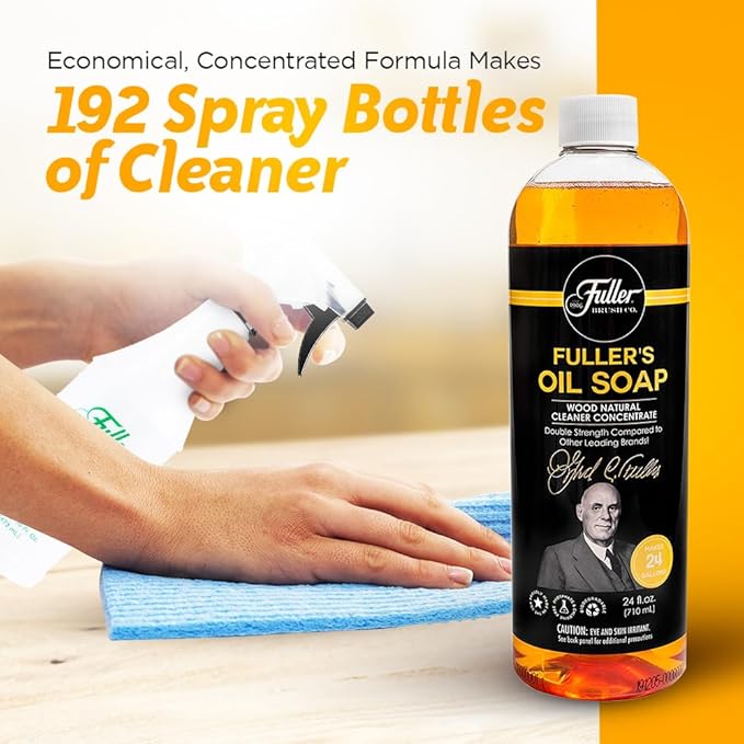 Fuller’s Oil Soap Wood Natural Cleaner – Double Strength – 24 Oz Wood & Multipurpose Natural Cleaner for Home & Commercial Use - (Pack of 1)