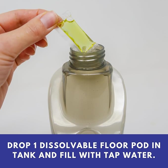 Don Aslett's Spray Mop Plus+ for Floor Cleaning| 360° Rotatable Head | Reusable Microfiber Pad | Rubber Scraper | Refillable | Cleaning Pods | All Floor Types Including Laminate, Hardwood, Tile