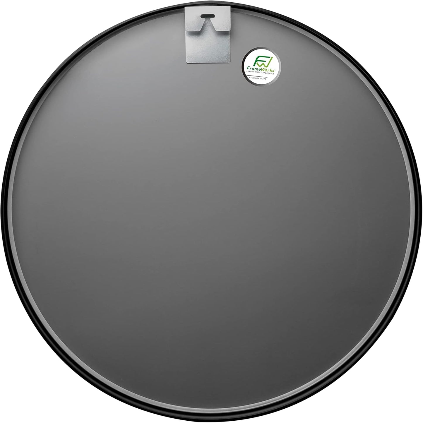 FrameWorks 28" Deluxe Contemporary Black Circular Aluminum Mirror