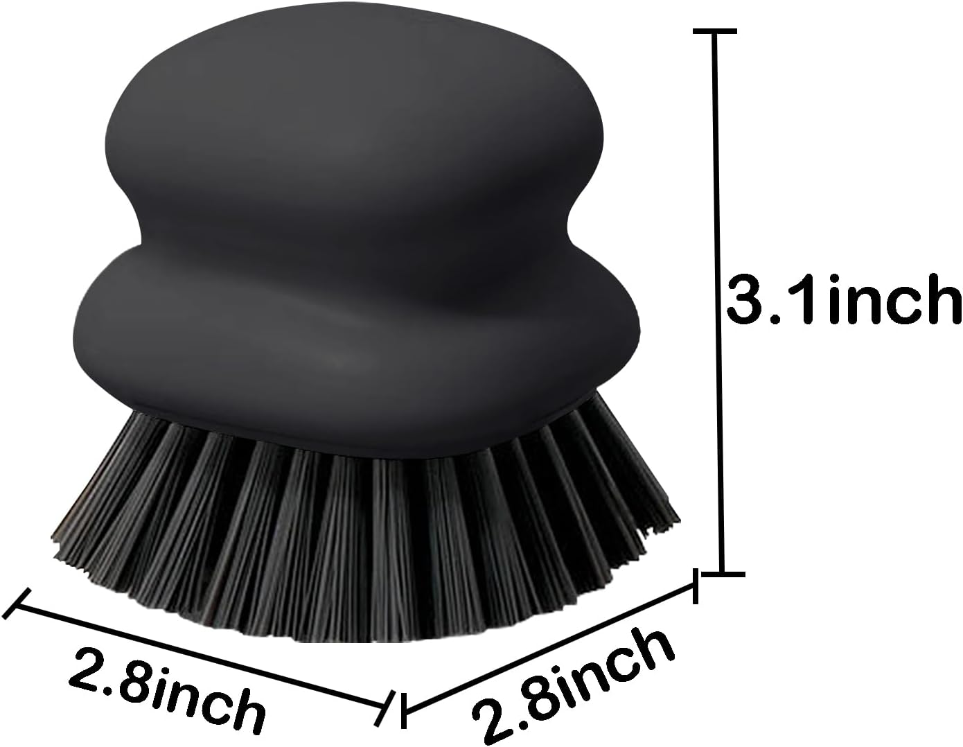 Dish Brush with Handle, Kitchen Scrub Brushes for Cleaning, Dish Scrubber with Nylon bristles for Sink, Pots, Pans(2Pack Black +2Pack White)