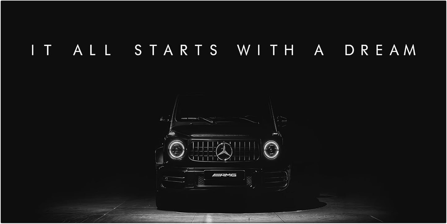 Motivational Wall Art for Office, Super Car Art Canvas, Inspirational Automotive Decor for Mercedes Benz G Class Sportscar Lovers, Motivational Wall Decor for Office and Home, Car Poster (8" x 8" in)