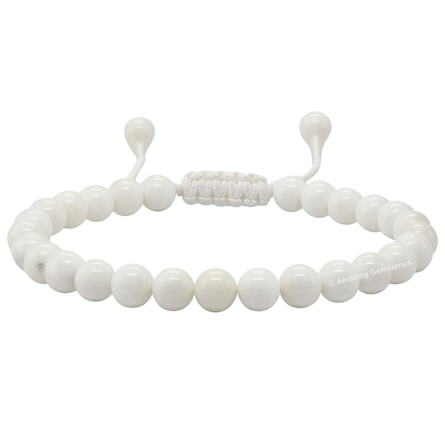 Amazing Gemstone White Moonstone Bracelet for Women Men's Gifts - Protection Healing Crystal Bracelet - 6mm Gemstone Beaded Adjustable Bracelet