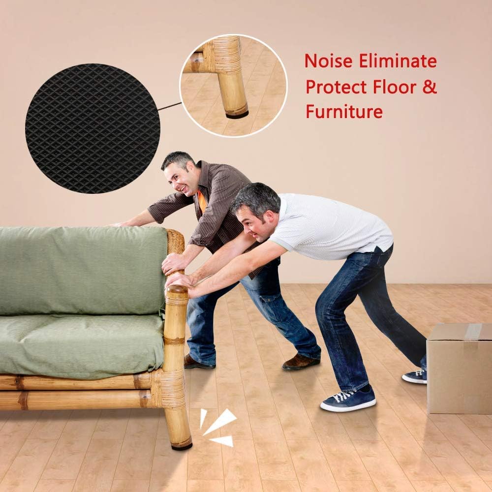 Yelanon Non Slip Furniture Pads -12pcs 3’’ Furniture Grippers, Non Skid for Furniture Legs,Self Adhesive Rubber Feet Furniture Feet, Anti Slide Hardwood Floors Protectors for Keep Couch Stoppers