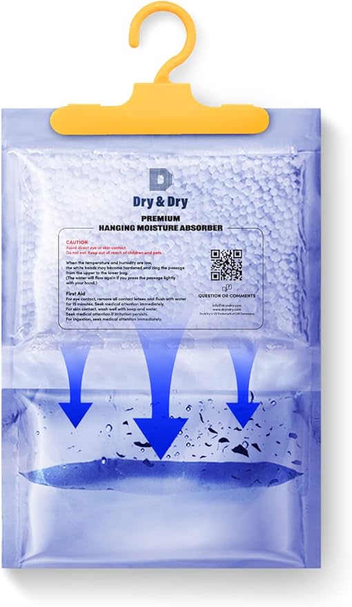 Dry & Dry 15 Packs [Net 7 Oz/Pack] Moisture Absorbers for Home, Basement & Bedroom - Small Dehumidifiers