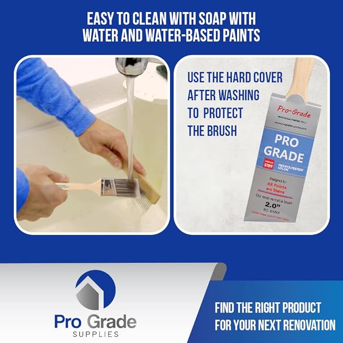 Pro Grade - Paint Brushes - 12Ea 2" Angle Brushes