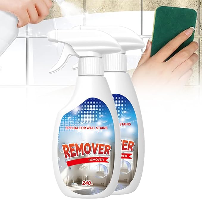 Fiell Wall Remover Spray,8.12 fl oz Highly Effective Removal Spray,Multi-Surface Cleaning Solution,Dirt, Dust And Stain Remover,for Wood,Tile,Fabric,Bathrooms,Kitchens,Long-Term Protection