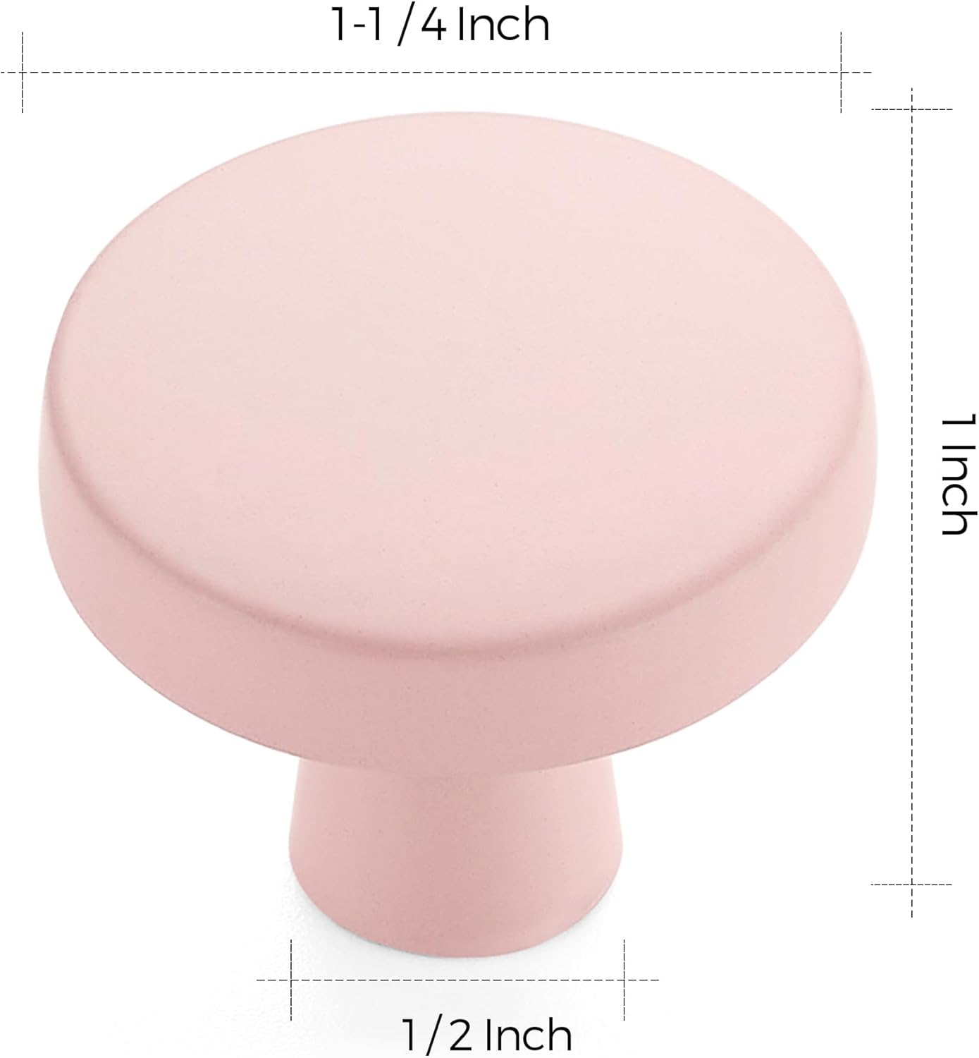 Ravinte 10 Pack Drawer Pulls 1-1/4 Inch Pink Kitchen Cabinet Knobs Solid Round Dresser Handles for Simple Cupboard Hardware