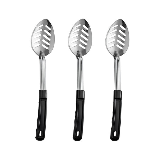 3 Pcs Slotted Spoons for Cooking, Slotted Spoon Stainless Steel, 13 inches Metal Slotted Spoons, Slotted Serving Spoons, Kitchen Spoon Set with Coated Handle