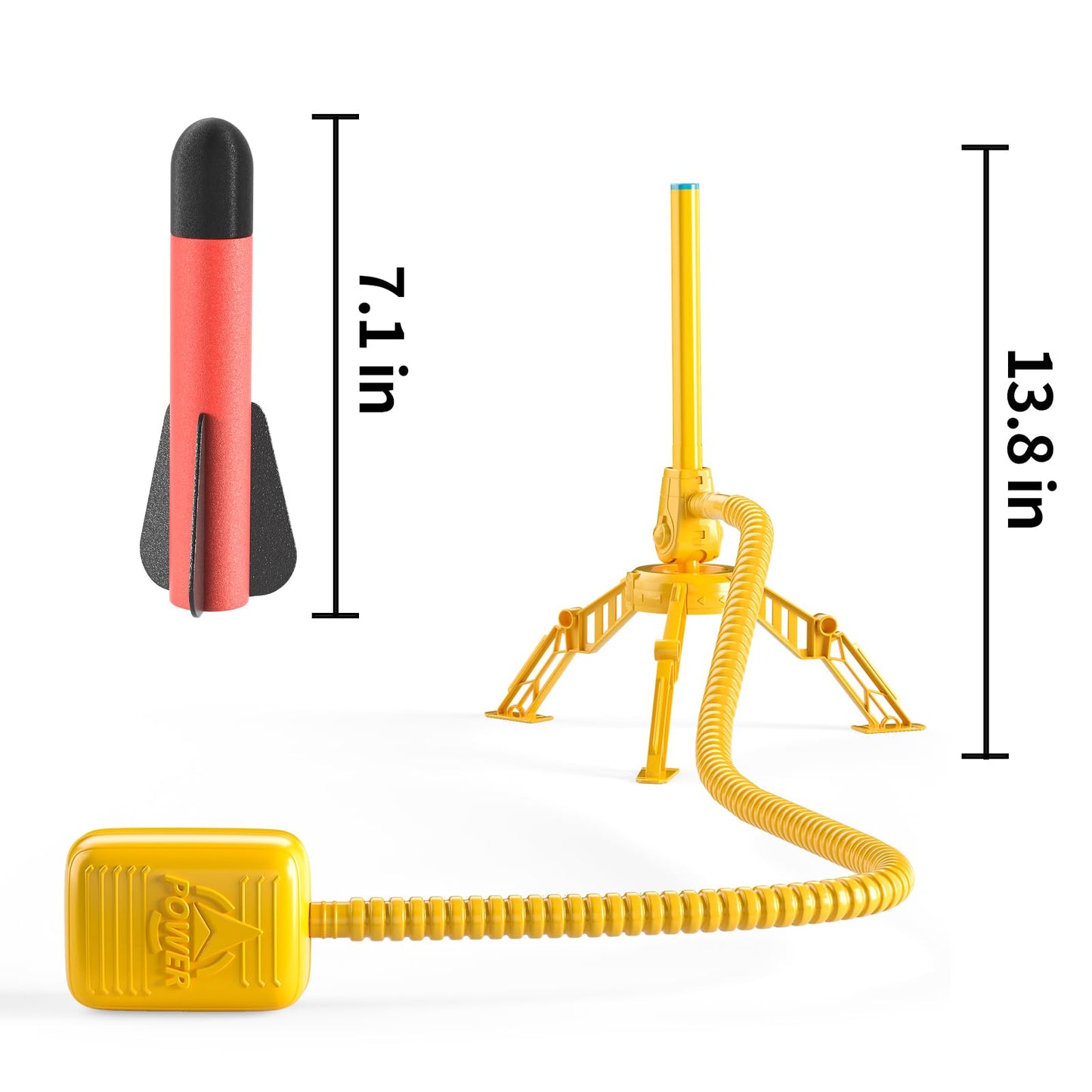 TEMI Rocket Launcher for Kids, 12 Foam Rockets and Launcher Pad, Launch up to 100+ft, Kids Outdoor Toys, Birthday Gift Toys for Kids Boys Girls Age 3 4 5 6 + Years Old