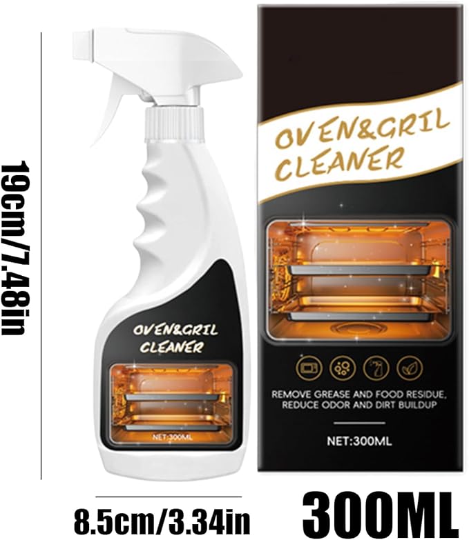 Oven Rack Cleaner | 300ml Degrease Cleaner - Fryer Degreasing Spray | for Homeowners Busy Families Renters To Remove Grease Stain Oil From Microwave Oven Grill Kitchen