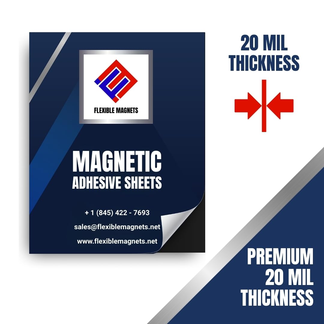 Flexible Magnets – Magnetic Sheets with Adhesive Backing, 4" x 6" (25 Pack) Stick-On Magnetic Sheets for Refrigerator Magnets, Magnetic Labels, Crafts, DIY Projects & More