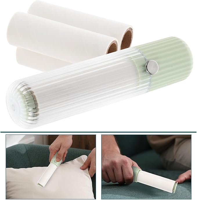 Extra Sticky Lint Roller Set for Pet Hair Removal with Handle and Tear-Off Refills Portable Reusable Lint Remover for Clothes Couch Carpet Dog and Cat Hair Cleaning