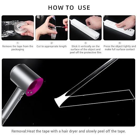 Double Sided Tape, Nano Tape, Transparent Adhesive Tape, Traceless Adhesive Tape, Removable, Washable, Reusable, Suitable for Carpets, Photo Walls, 9.85Ft Per Roll, 12 Rolls
