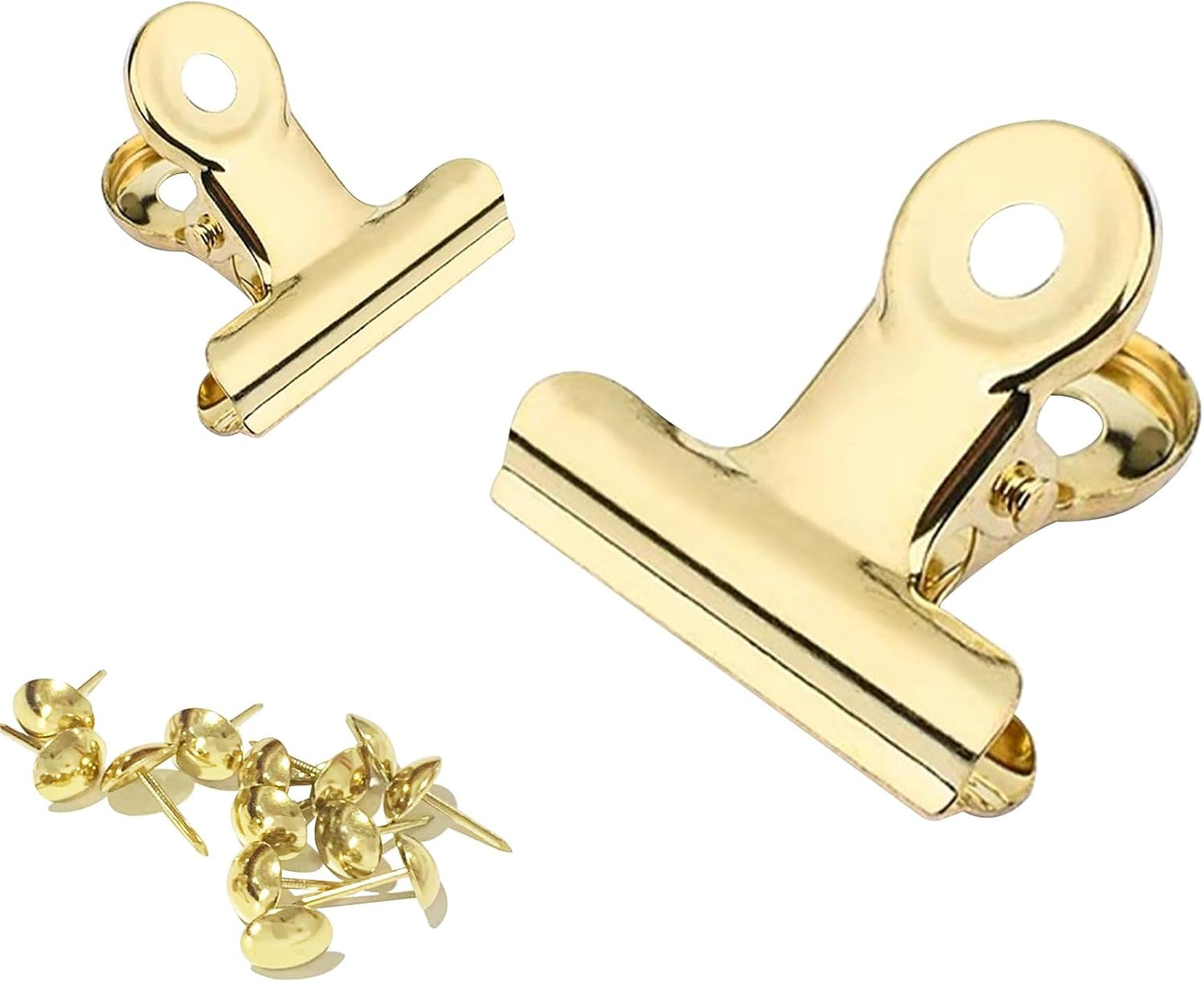 Bulldog Gold Clips with Hole - Strong Spring Metal Binder Clips, Small, 31 mm