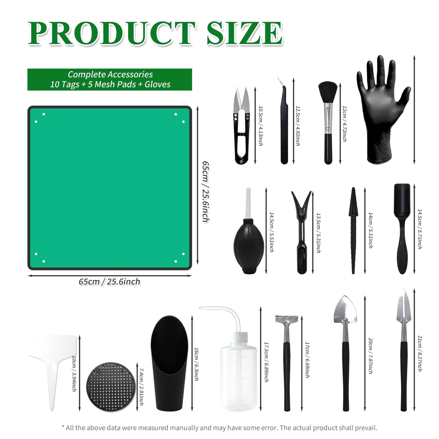 30PCS Mini Succulent Gardening Tools Set with 19.7" Waterproof Repotting Mat, Complete Indoor Plant Care Kit for Transplanting, Potting, Bonsai, Cactus, Houseplant & Fairy Garden