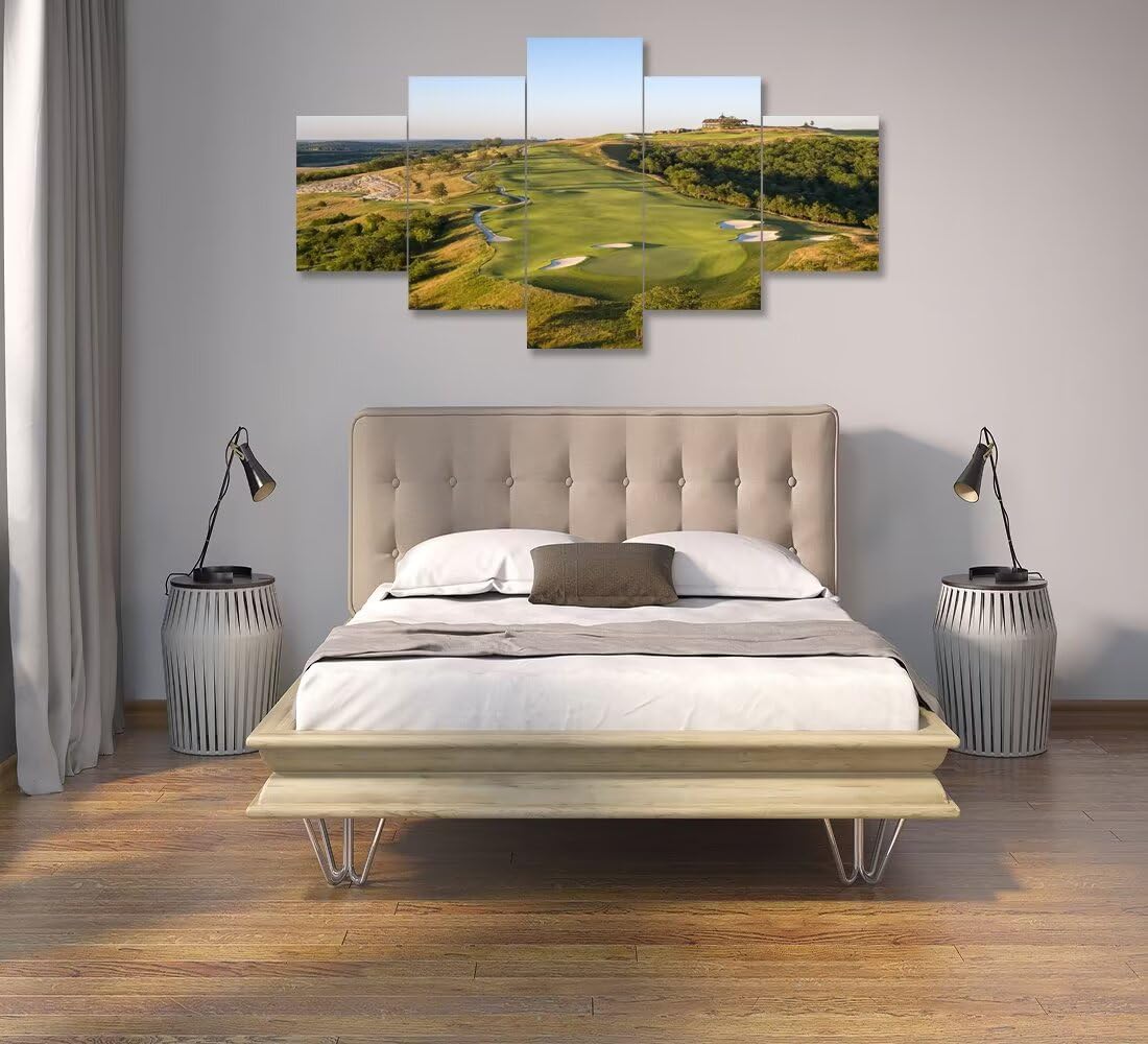 Paynes Valley Golf Course Wall Art for Living Room Bedroom Bathroom Home Decorations Paynes Valley Golf Course Posters Framed Artwork Canvas Prints Ready to Hang(60''W x 32''H)