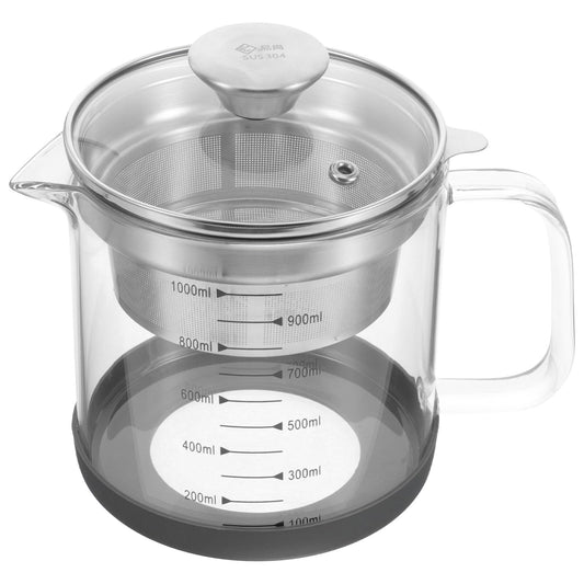 Alipis Soy Milk Filter Pot Fine Mesh Strainer with Scale 1.5L Multipurpose Soybean Milk Container Tea Filter Pitcher for Kitchen Juice Soup