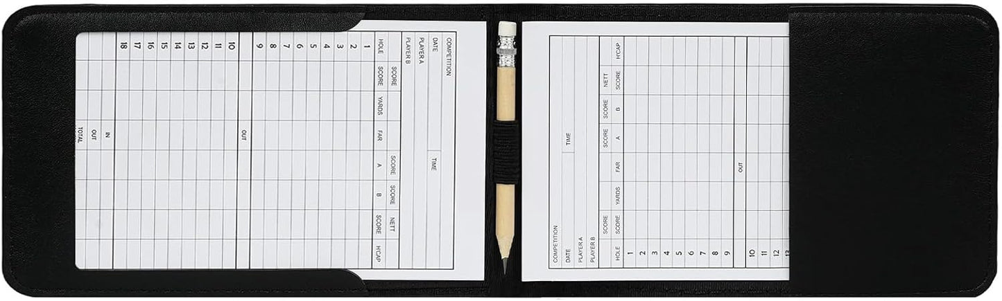 2thpart Astronaut Embroidery Golf Scorecard Holder & Yardage Book Cover, Pencil Included, Black, 7.1" x 4.4"