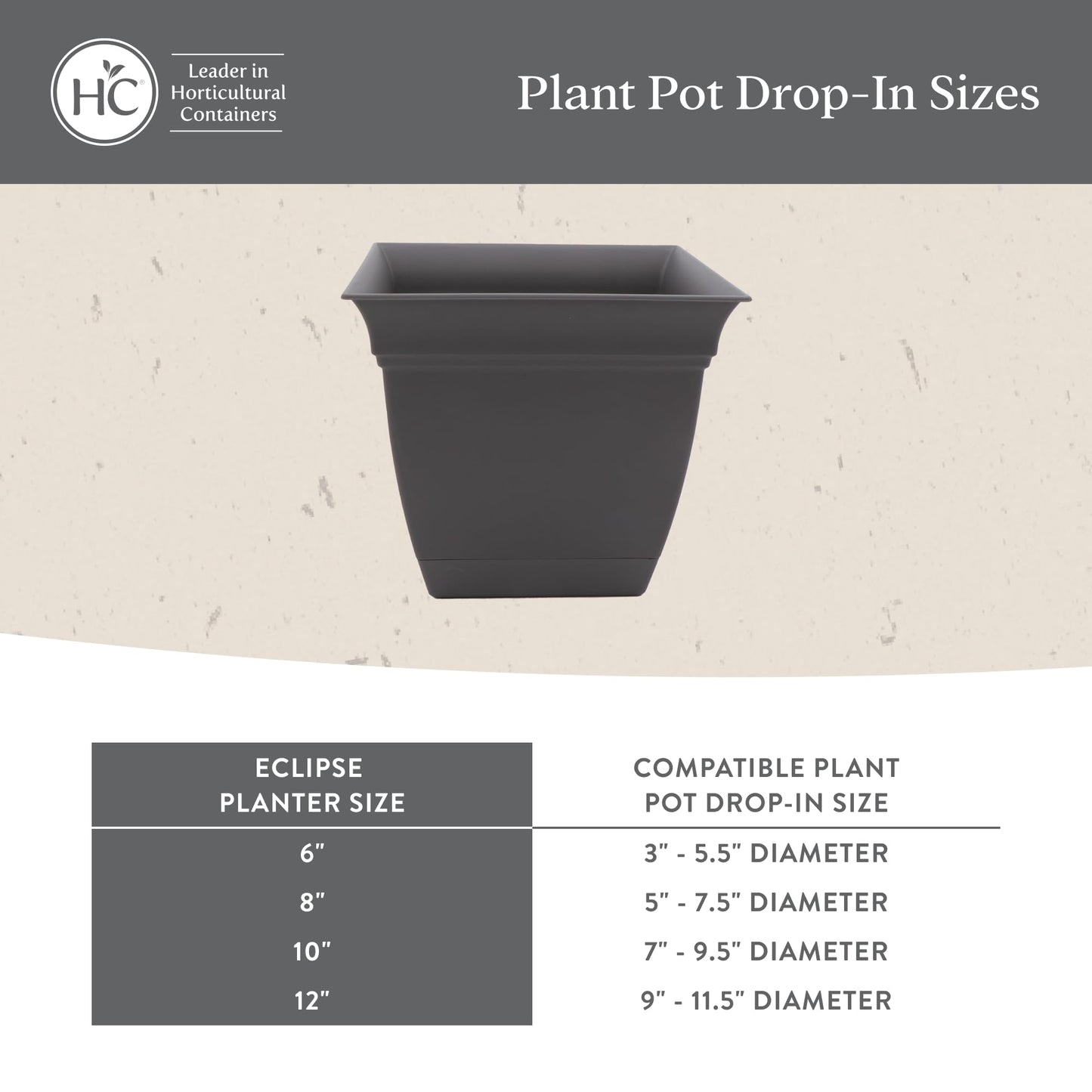The HC Companies Eclipse Square Plastic Planter w/Attached Saucer - Outdoor & Indoor Plant Pot with Drainage Holes - Lightweight, UV-Resistant Plastic Pots for Plants (6" Peridot Green, Pack of 1)