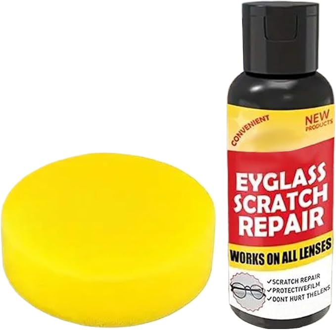Eyeglass Scratch Remover for Lenses, 100g Protective Coating Eyewear Cleaner Repair Lens Glass Grinding Scratch Cleaner Sunglasses Screen and Camera Cleaning Kit
