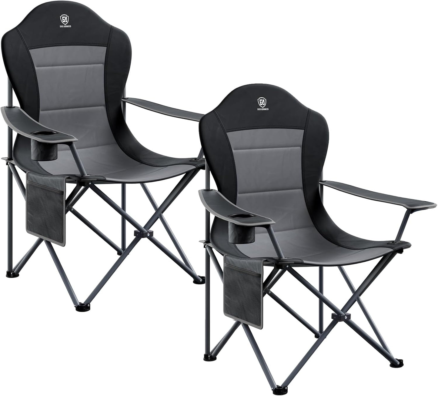 EVER ADVANCED Camping Chairs, Lawn Chairs Outdoor Sports Chairs, Folding Chair Camping Chairs for Adults, Supports 400lbs