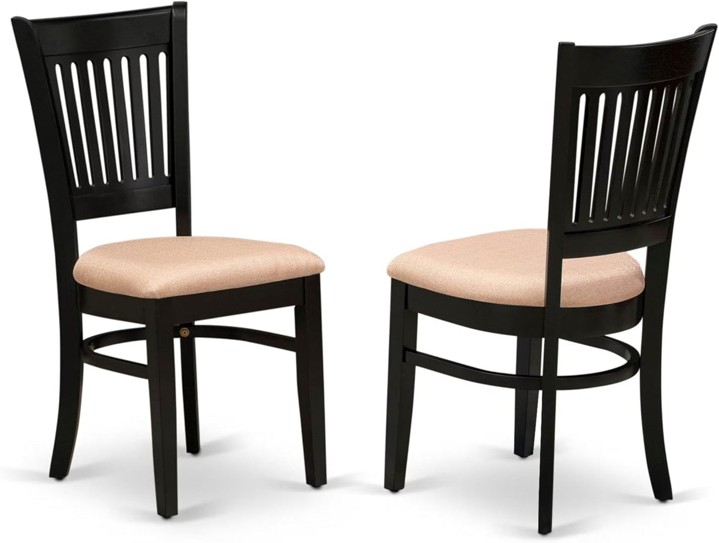 East West Furniture LGVA5-BLK-C 5 Piece Dining Room Furniture Set Includes a Rectangle Kitchen Table with Butterfly Leaf and 4 Linen Fabric Upholstered Chairs, 42x84 Inch, Black