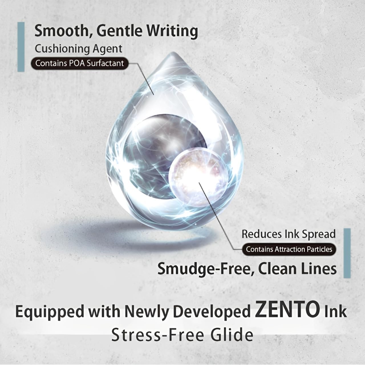 ZENTO Signature Model Silver Ballpoint Pen 0.38mm Ink Color Black UBZH38.26 With Original Stylus Ballpoint Touch Pen