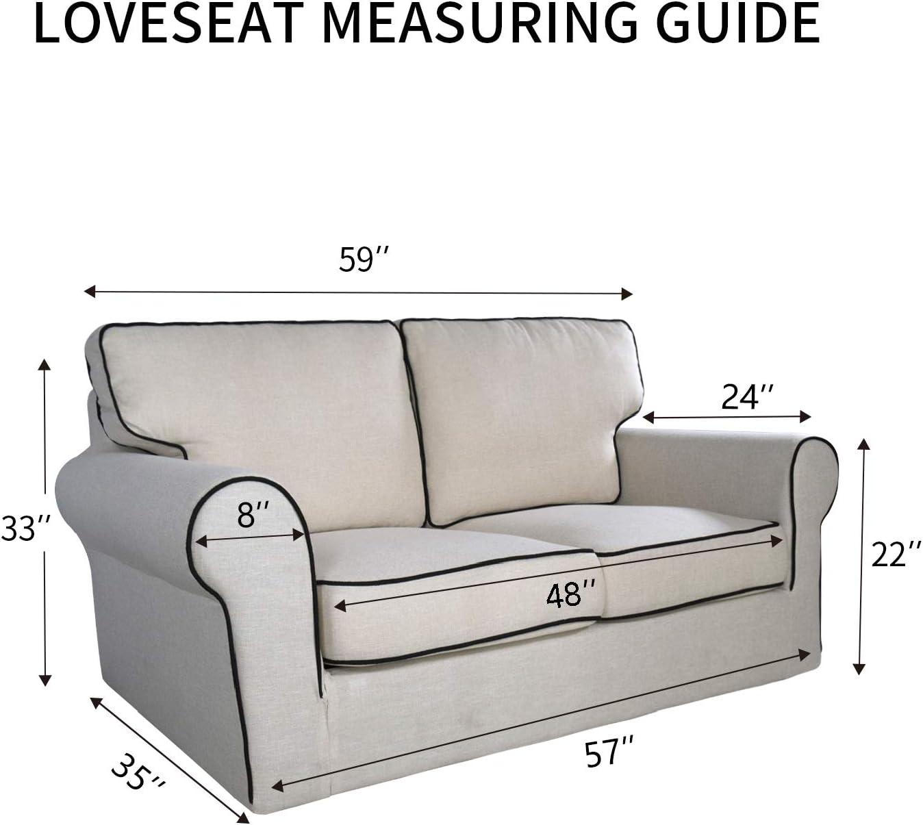 PureFit Reversible Sofa Cover Water Resistant Loveseat Couch Cover, Machine Washable Furniture Cover with Non-Slip Foam and Adjustable Strap for Dogs, Pets (Loveseat, Chocolate/Beige)