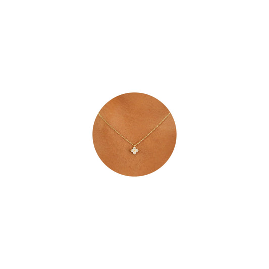 GUOKE Four Leaf Necklace - 14K Gold Plated Dainty Gold Necklace Simple Jewelry for Women