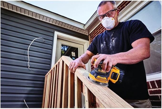 DEWALT 20V MAX Orbital Sander Cordless, 5-Inch Sander Tool, 2.Ah, 8,000-12,000 OPM, Variable Speed Dial, Storage Bag, Battery and Charger Included (DCW210D1)