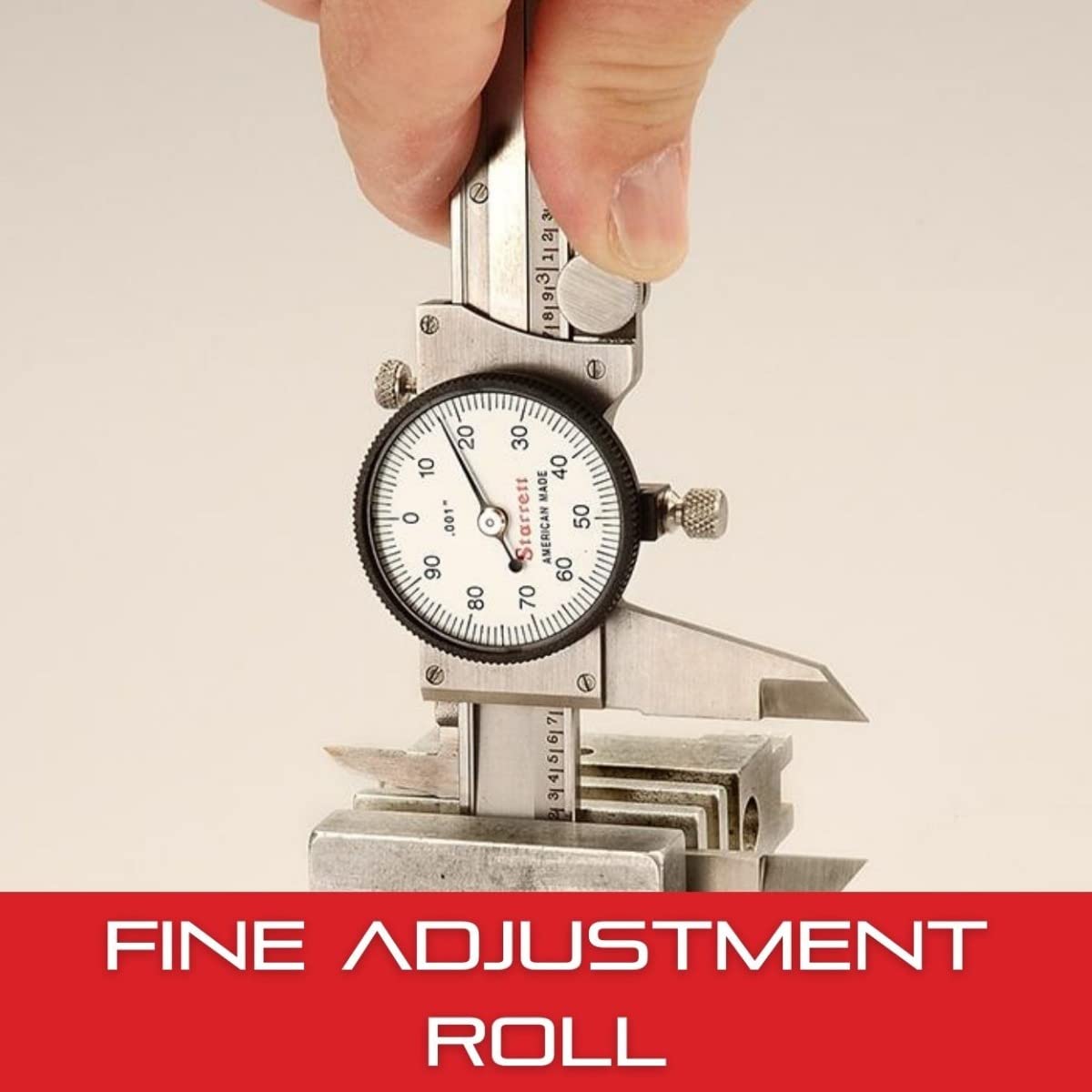 Starrett 120 Series Dial Slide Caliper for Accurate Measurement Without Case - White Face, 0-12" Range, -0.001" Accuracy, .001" Graduation - 120-12