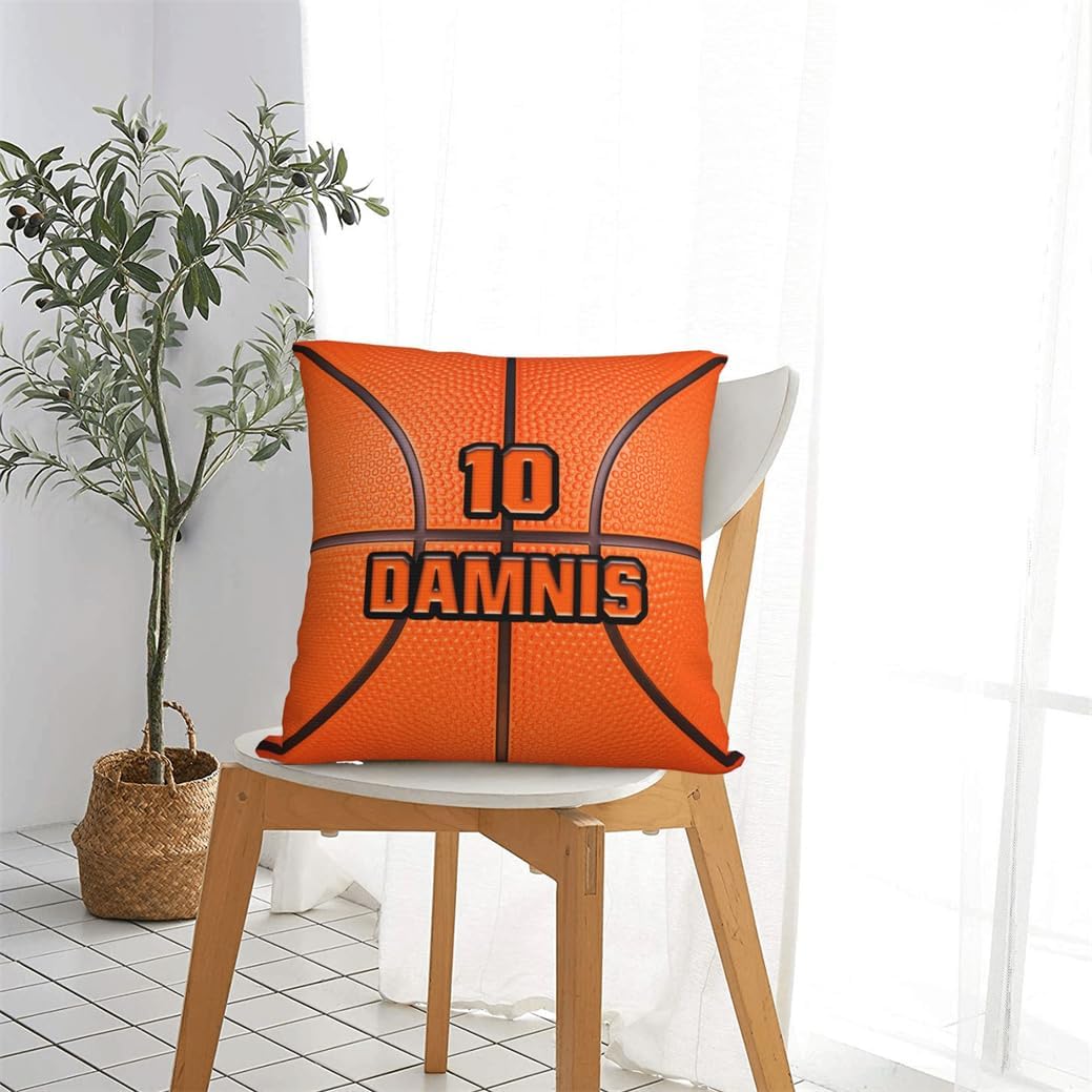 Personalized Basketball Pillowcase Custom Name Funny Sport Theme Throw Pillow Cover Home Sofa Bedding Decor for Basketball Lovers Sport Enthusiast Custom Funny Ball Theme Throw Pillowcase for Family