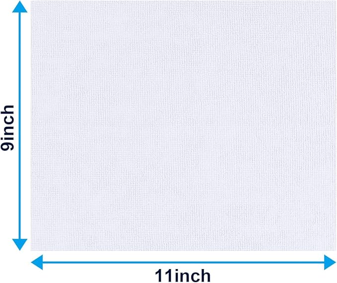 GLIMGLINT Microfiber Cleaning Cloth, 100 Pack Shop Towels, Lint-Free, Ultra Absorbent Reusable or Disposable Microfiber Cloths for Kitchen, Car, Cleaning Rags, 11" x 9", White