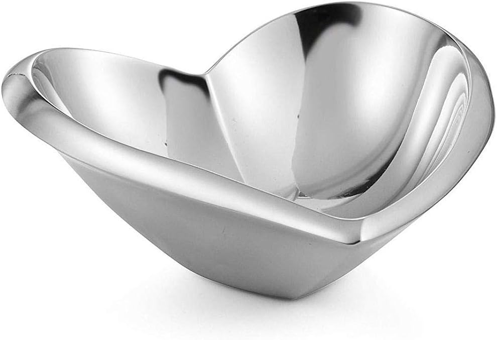 nambe Amore Mini Bowl | Metal Heart Candy Bowl | Valentine’s Day Décor and Mother’s Day Gift for Her | Heart Shaped Mirror Bowl | Decorative Bowl for Mantel, Entry Way, or Kitchen Counter (4.5")