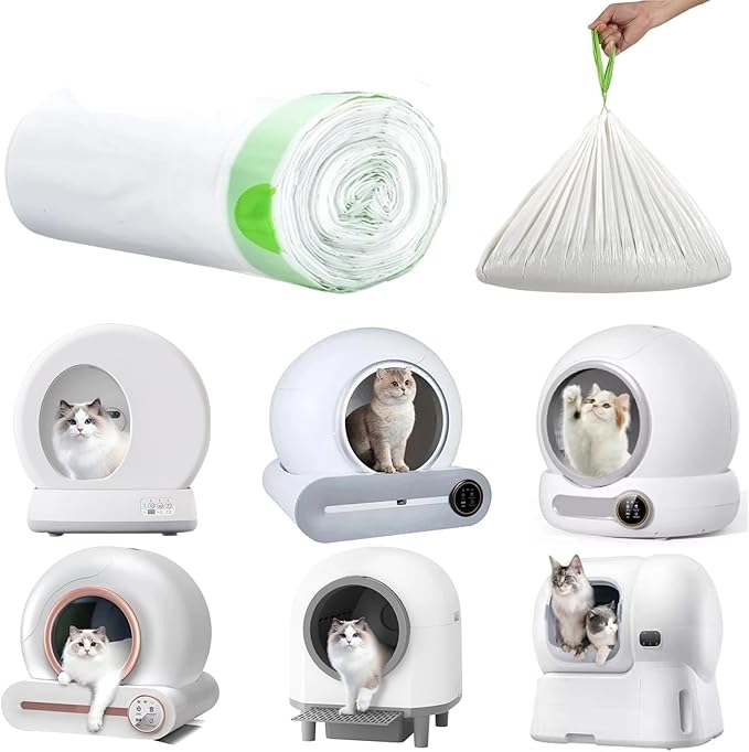 120 Count Miwow Cat Litter Box Liners for MeoWant MW-SC01、MW-SC02, Litter Box Liner Replacement Waste Bags, Thickened Leak-Proof & Odor-Proof Design, Compatible for More Automatic Litter Box