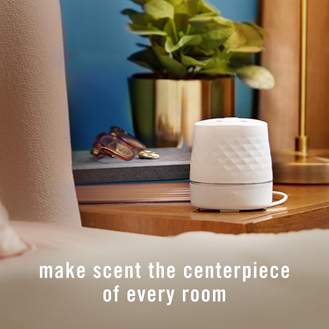 Febreze Plug Scent Booster Continuous Scent Device Oil Diffuser + Compatible Plug in Air Freshener, Odor-Fighting Scented Oil Refills, Holiday Mix