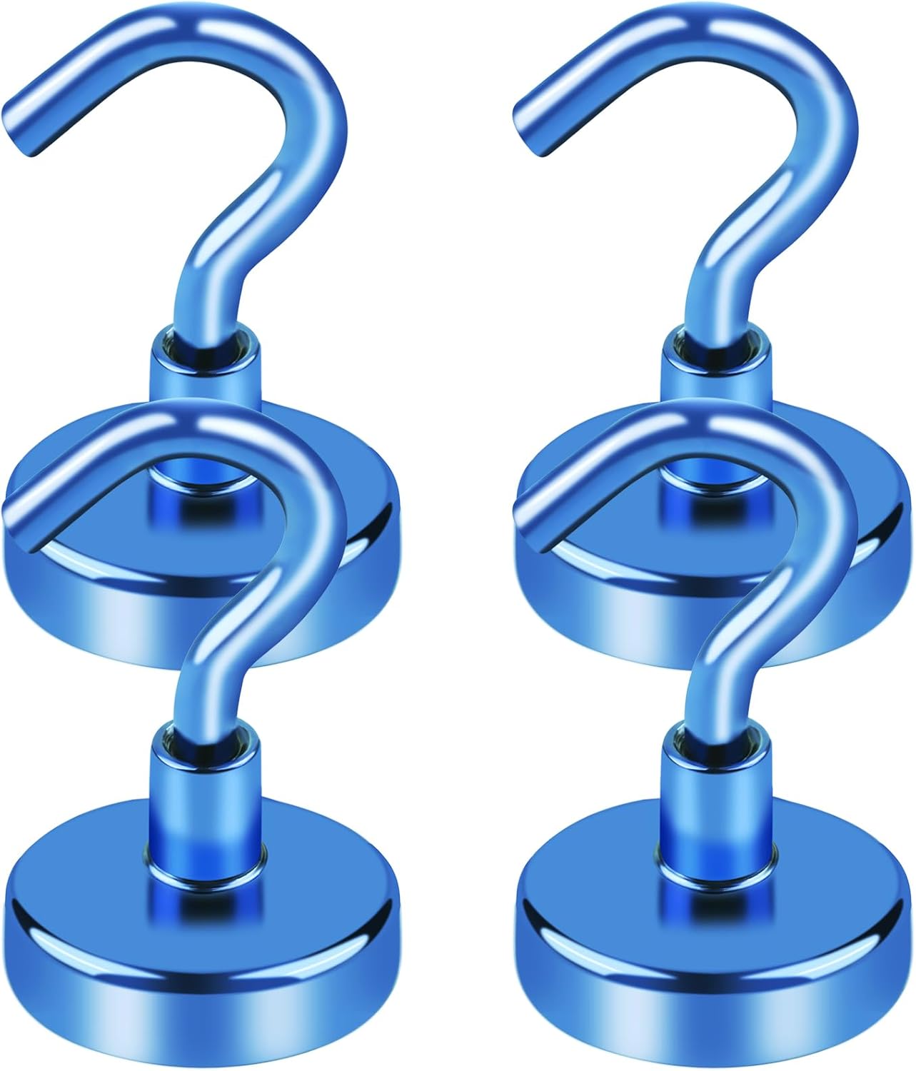 LOVIMAG Cruise Essentials, 50Lbs Blue Magnet Hooks for Cruise Cabin, Strong Magnetic Hooks for Hanging, Refrigerator, Celling,Grill, Kitchen, Classroom- 4 Pack