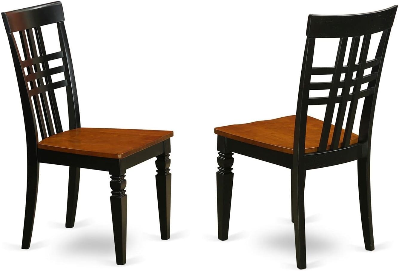 East West Furniture ANLG5-BCH-W 5 Piece Modern Dining Table Set Includes a Round Kitchen Table with Pedestal and 4 Kitchen Dining Chairs, 36x36 Inch, Black & Cherry