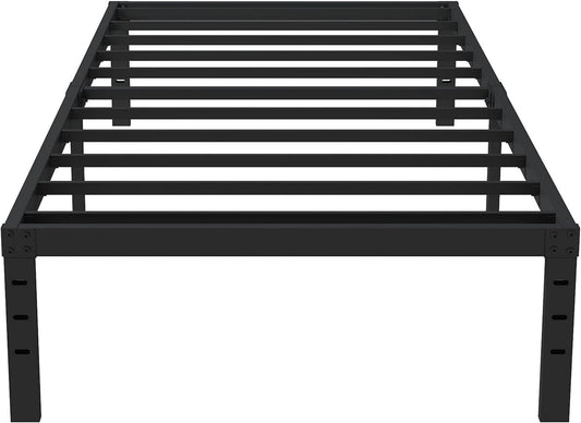 16 Inch Twin XL Bed Frames, Metal Platform Twin XL Bed Frame with Storage, 2,500 lbs Heavy Duty Steel Slats Support, Easy Assembly Mattress Foundation, Black