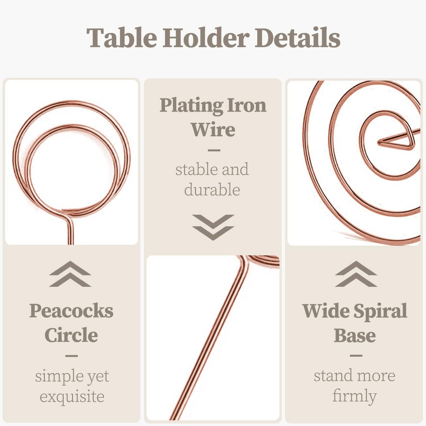 Table Number Holders 10Pcs - 8.75 inch Tall Table Number Stands Place Card Holder for Wedding Party Graduation Reception Restaurant Home Photo Picture Office Memo (Rose Gold, 8.75")