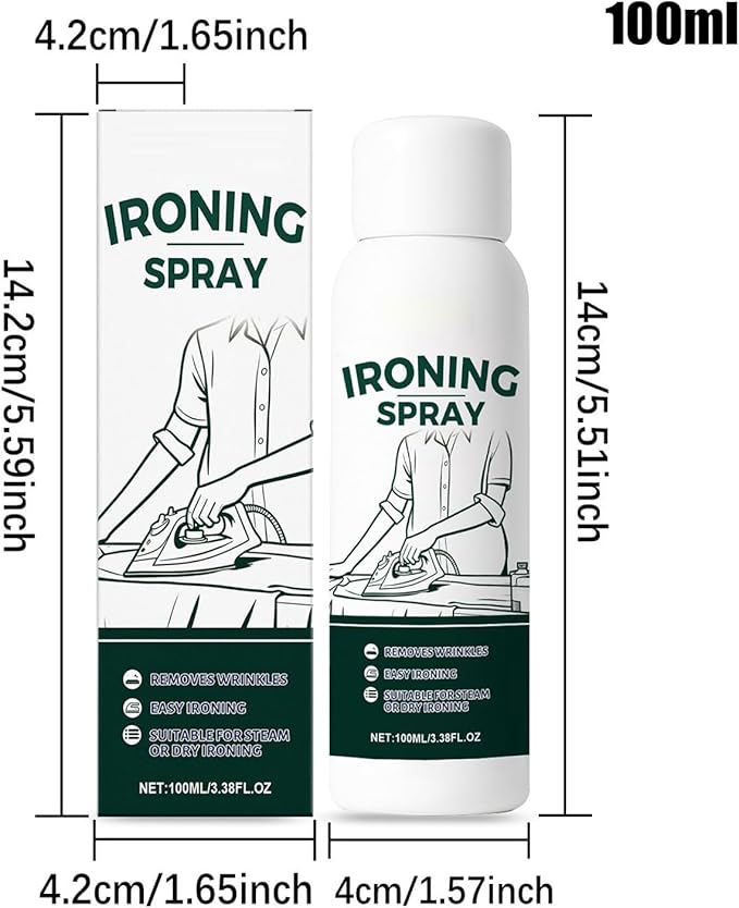 Anti Static Spray, 100ml Iron Spray for Clothes, Instant Anti Static Sprays, Liquid Starch for Ironing/Cotton/Linen/Polyester/Wool/Silk/Home