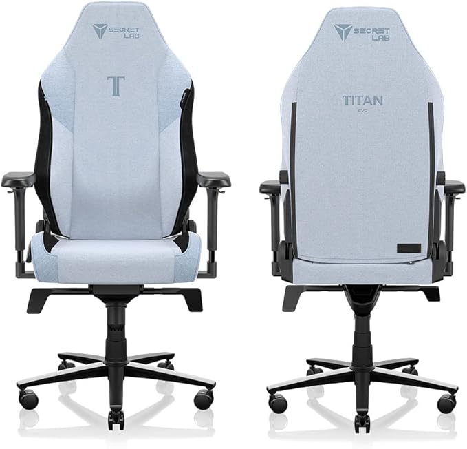 Secretlab Titan Evo Frost Blue Gaming Chair - Reclining, Ergonomic & Comfortable Computer Chair with 4D Armrests, Magnetic Head Pillow & 4-Way Lumbar Support - Blue - Fabric