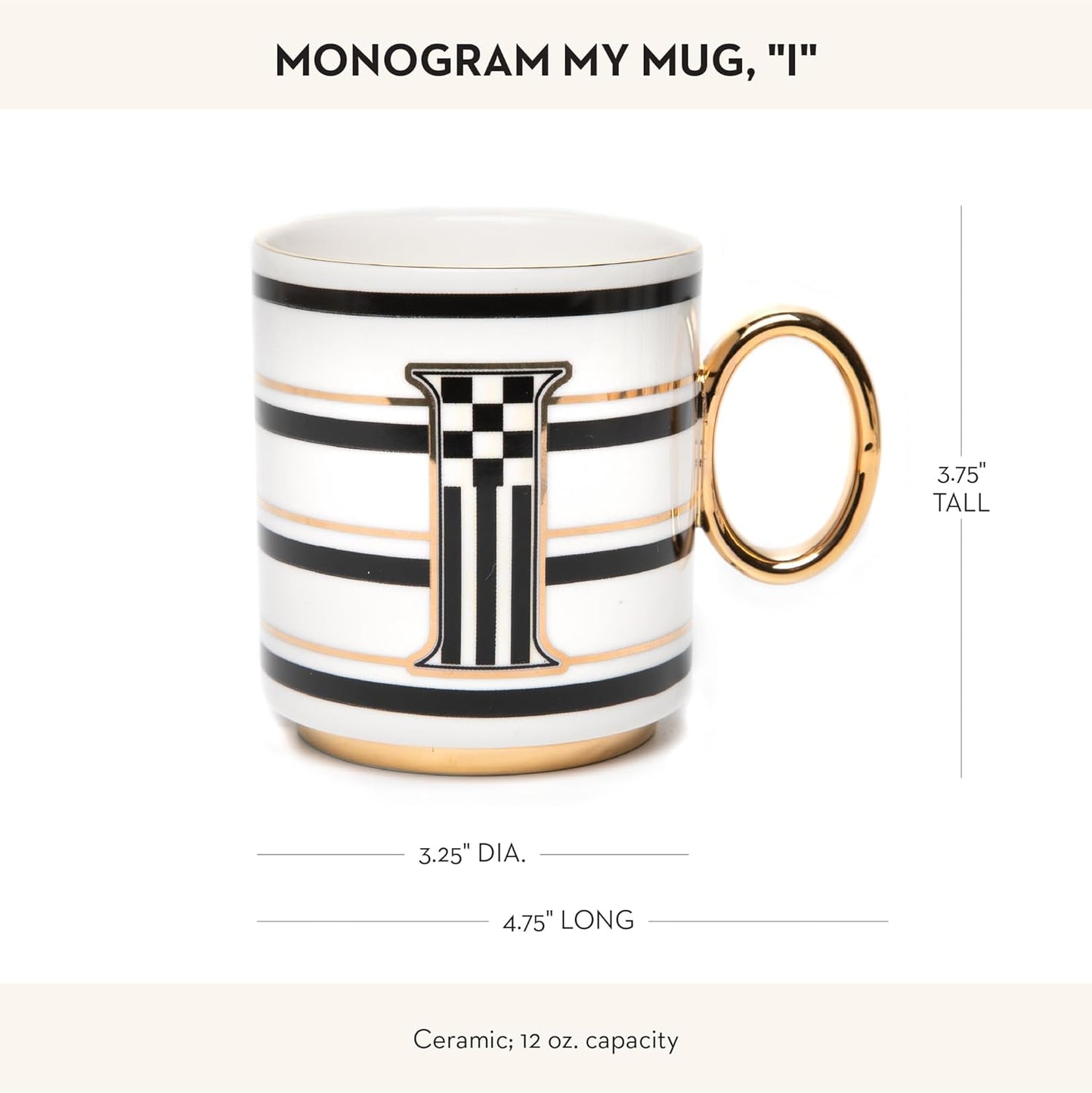 MACKENZIE-CHILDS My Mug, Decorative Ceramic Coffee Mug with Handle, I