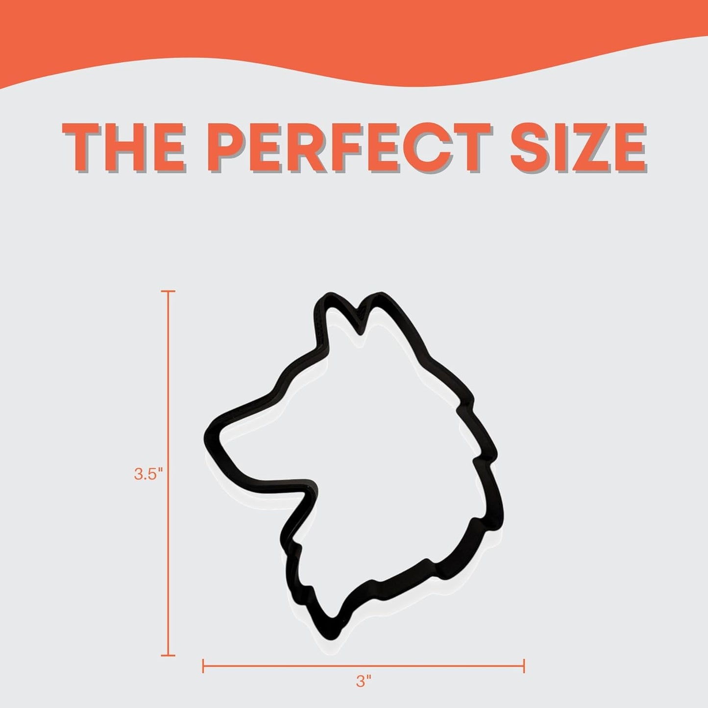 Wolf Head Cookie Cutter with Easy to Push Design (4 inches)