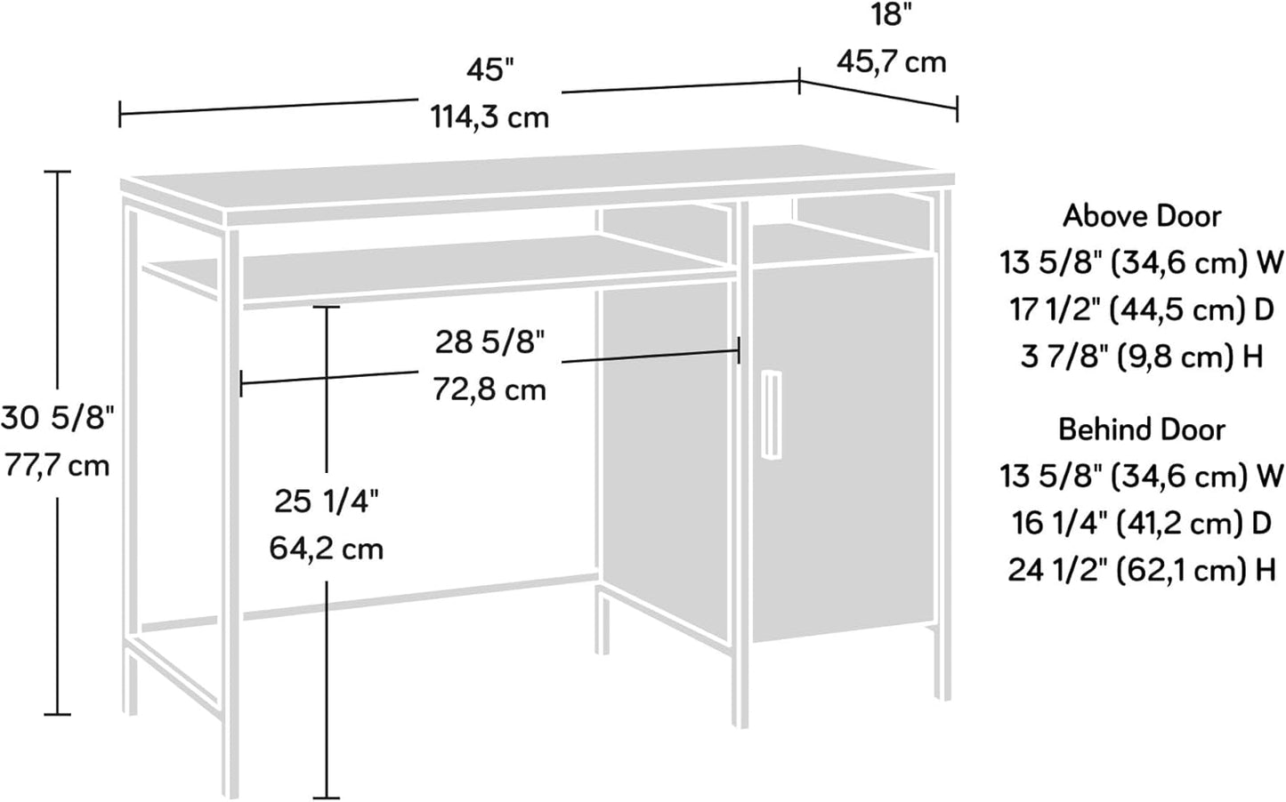 Sauder Market Commons Desk, Prime Oak Finish