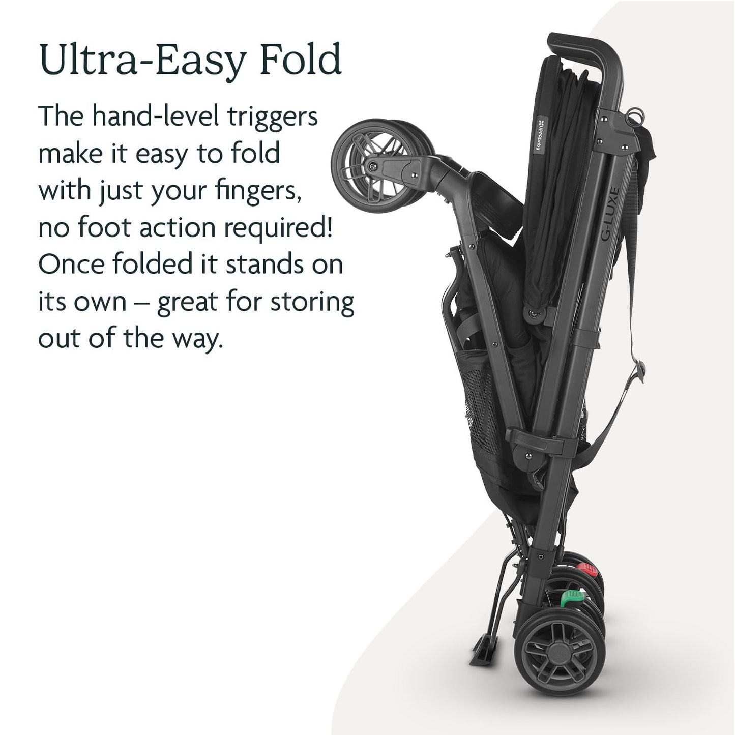 UPPAbaby G-Luxe Umbrella Stroller/Lightweight Design for Easy Travel/One-Step Fold + Recline/XL Basket + Canopy/Cup Holder Included/Jake (Charcoal/Carbon)