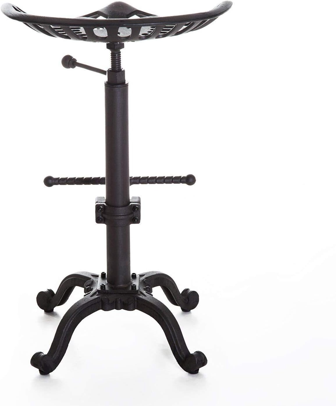 LOKKHAN Tractor Seat Bar Stool-Rustic Industrial Bar Stool-Farmhouse Cast Iron Swivel Stool-Counter Height Adjustable-Extra Tall Pub Height-24-31 inch (Matte Rust)