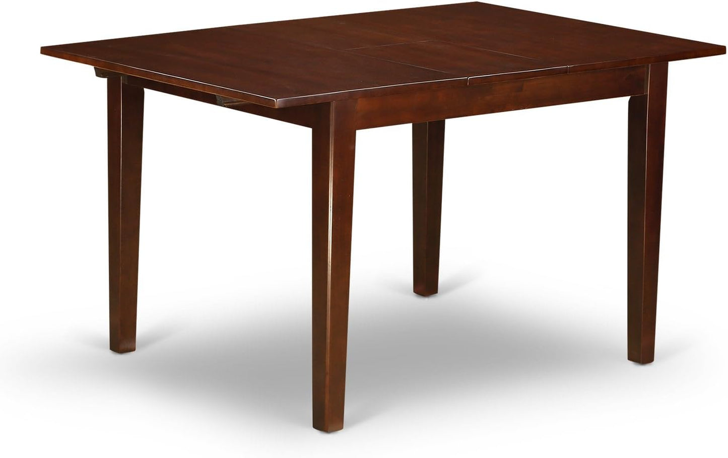 East West Furniture NOBR3-MAH-04 3 Piece Dining Room Table Set Contains a Rectangle Kitchen Table with Butterfly Leaf and 2 Light Tan Linen Fabric Parson Chairs, 32x54 Inch, Mahogany
