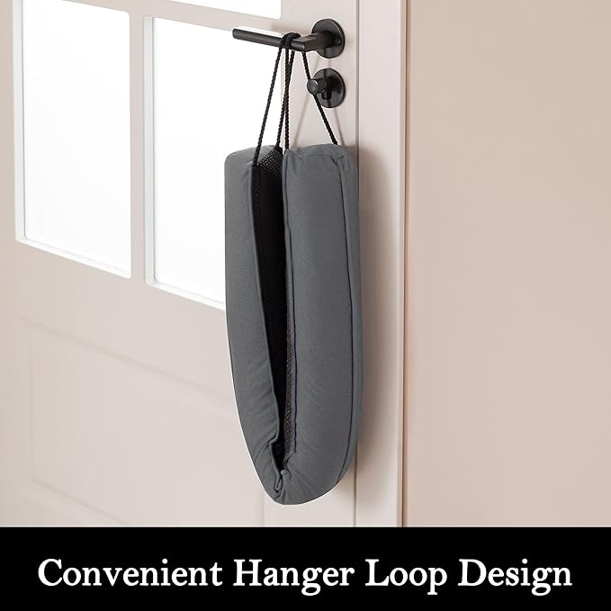 Sunolga Door Draft Stopper Blocks Hot and Cold Air with Removable Washable Cover for Bottom of Door, All-Season Seal Strip for Wind, Noise, Door Sweep for Gaps Up to 3", Home Essentials, 60", Gray